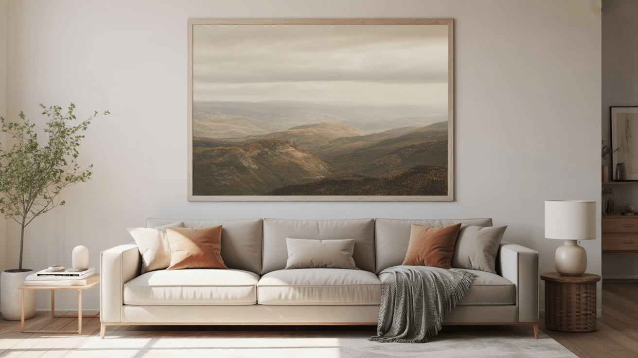 above sofa art work