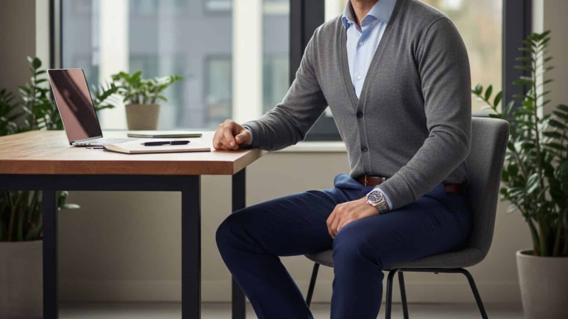 dress-shirt-with-fine-knit-cardigan-for-business-casual