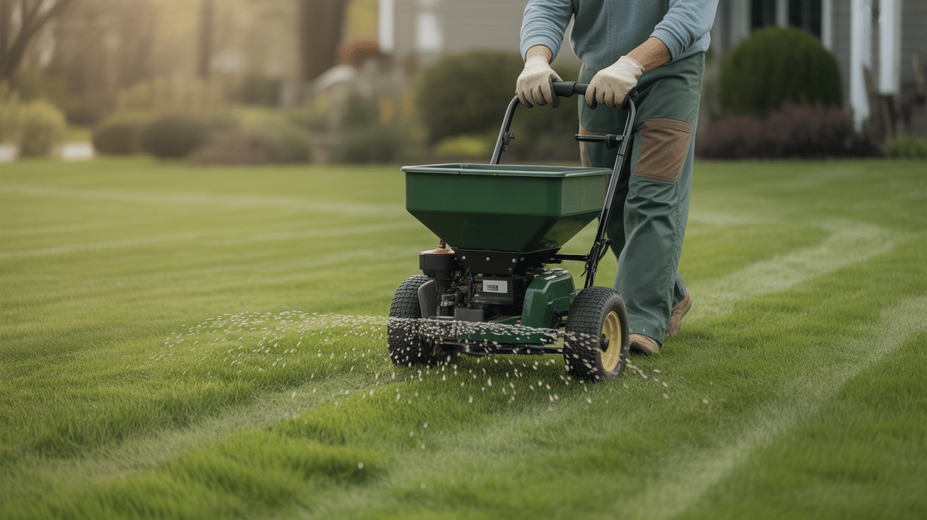 fertilizing lawn
