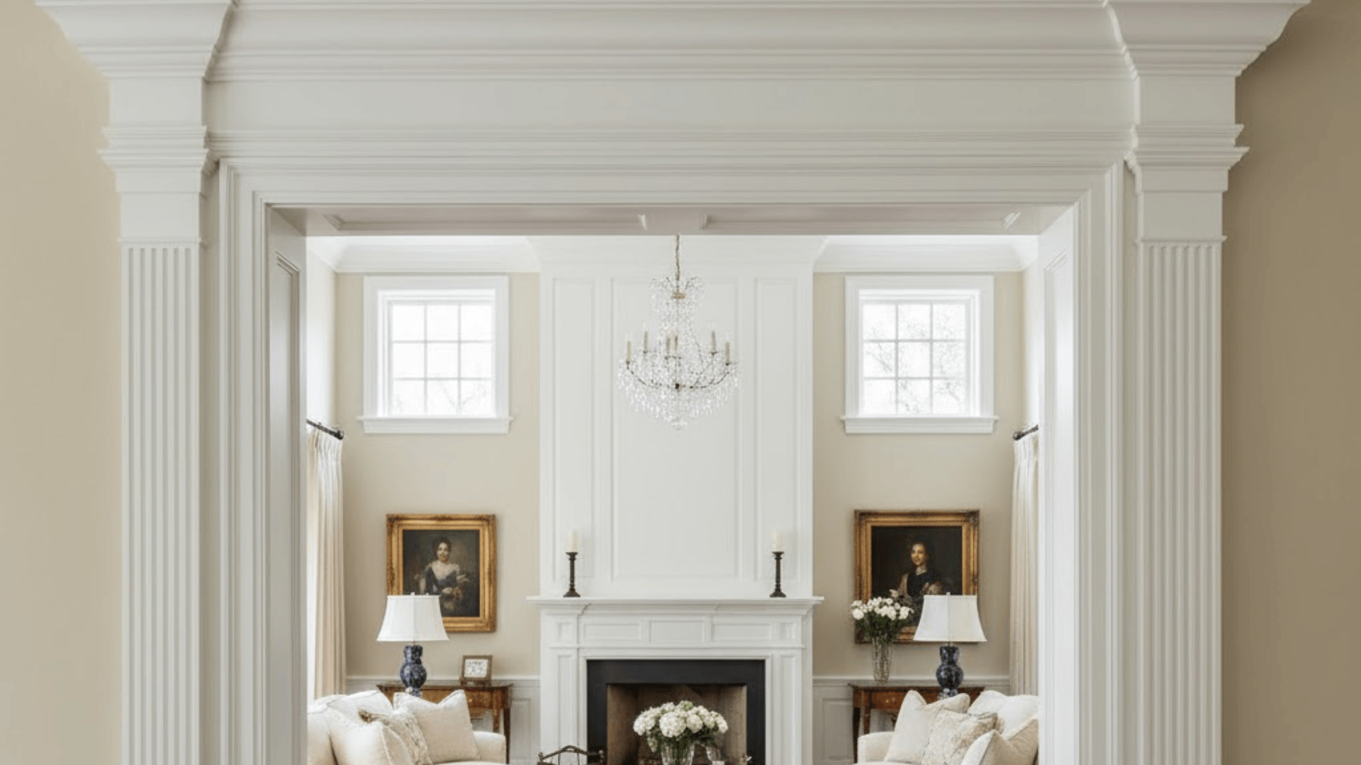 living room door trim inspiration
