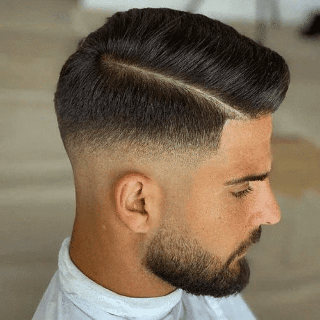 mid skin fade with side part