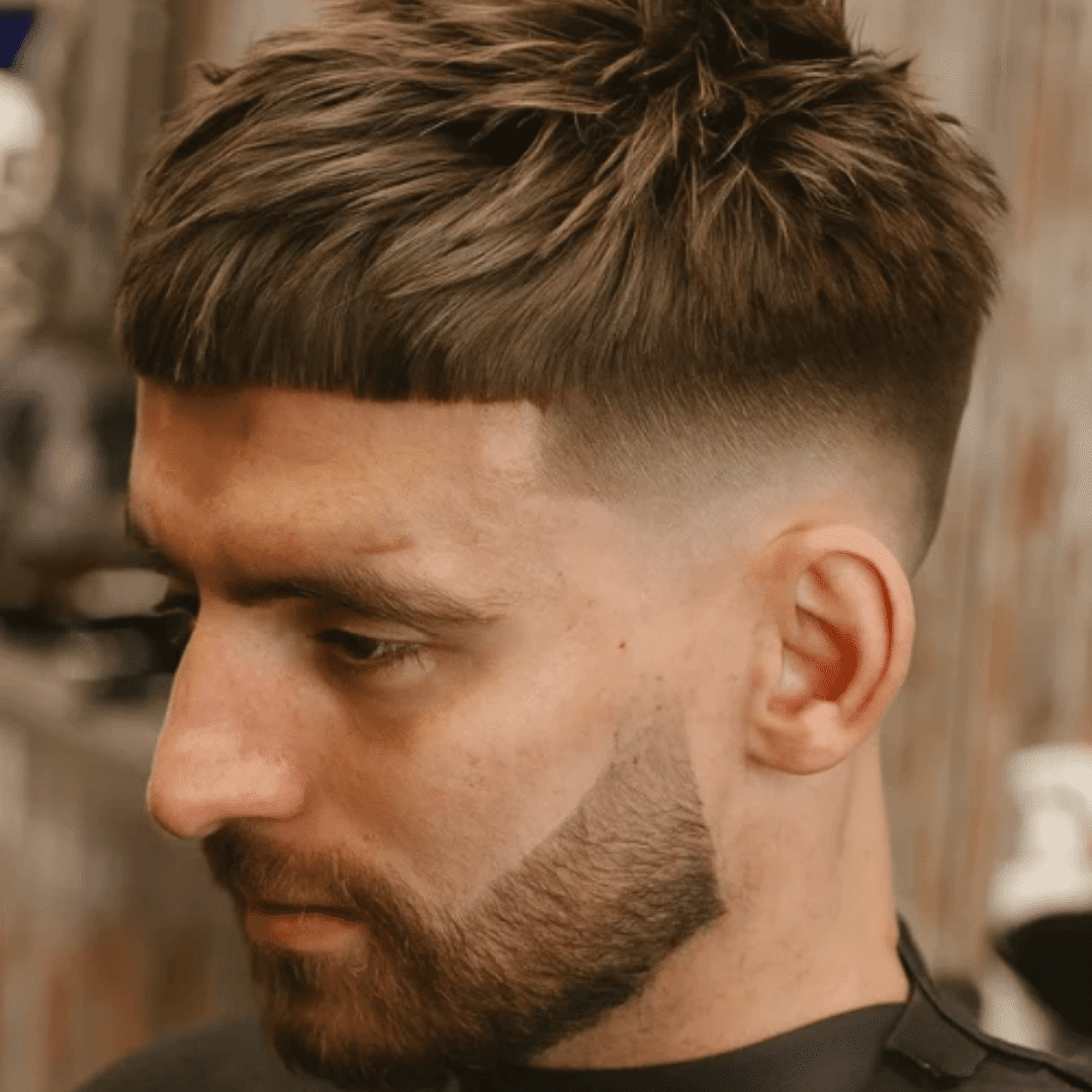 skin fade with caesar cut