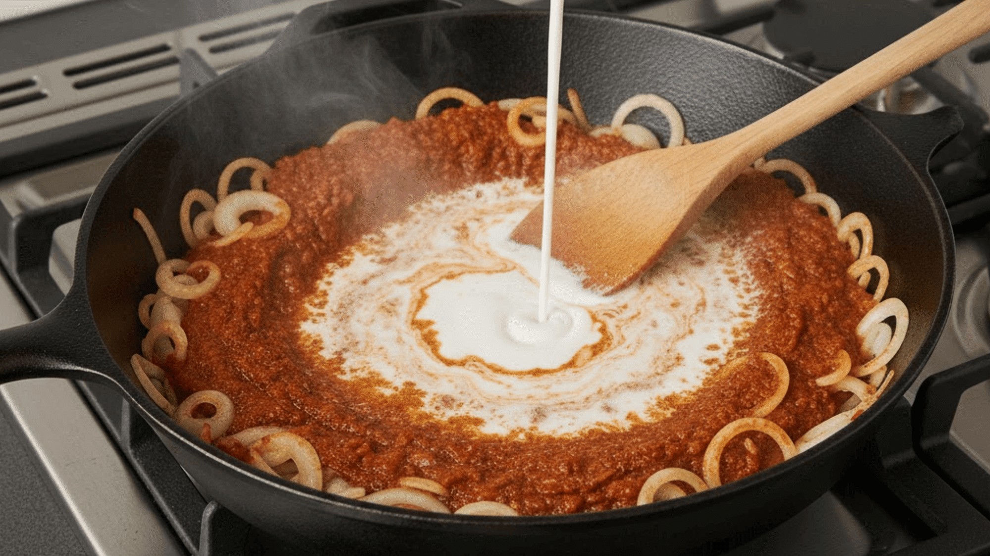 step 4 add coconut milk and tamarind