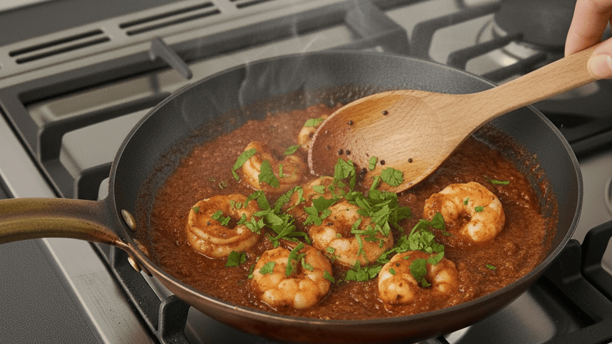 step 5 add the prawns