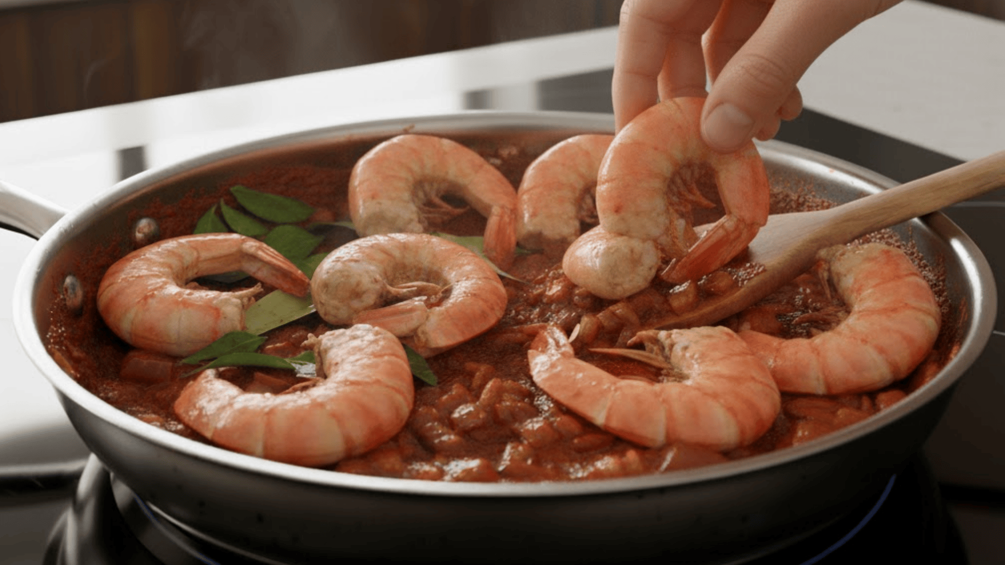 step 5 cook the prawns