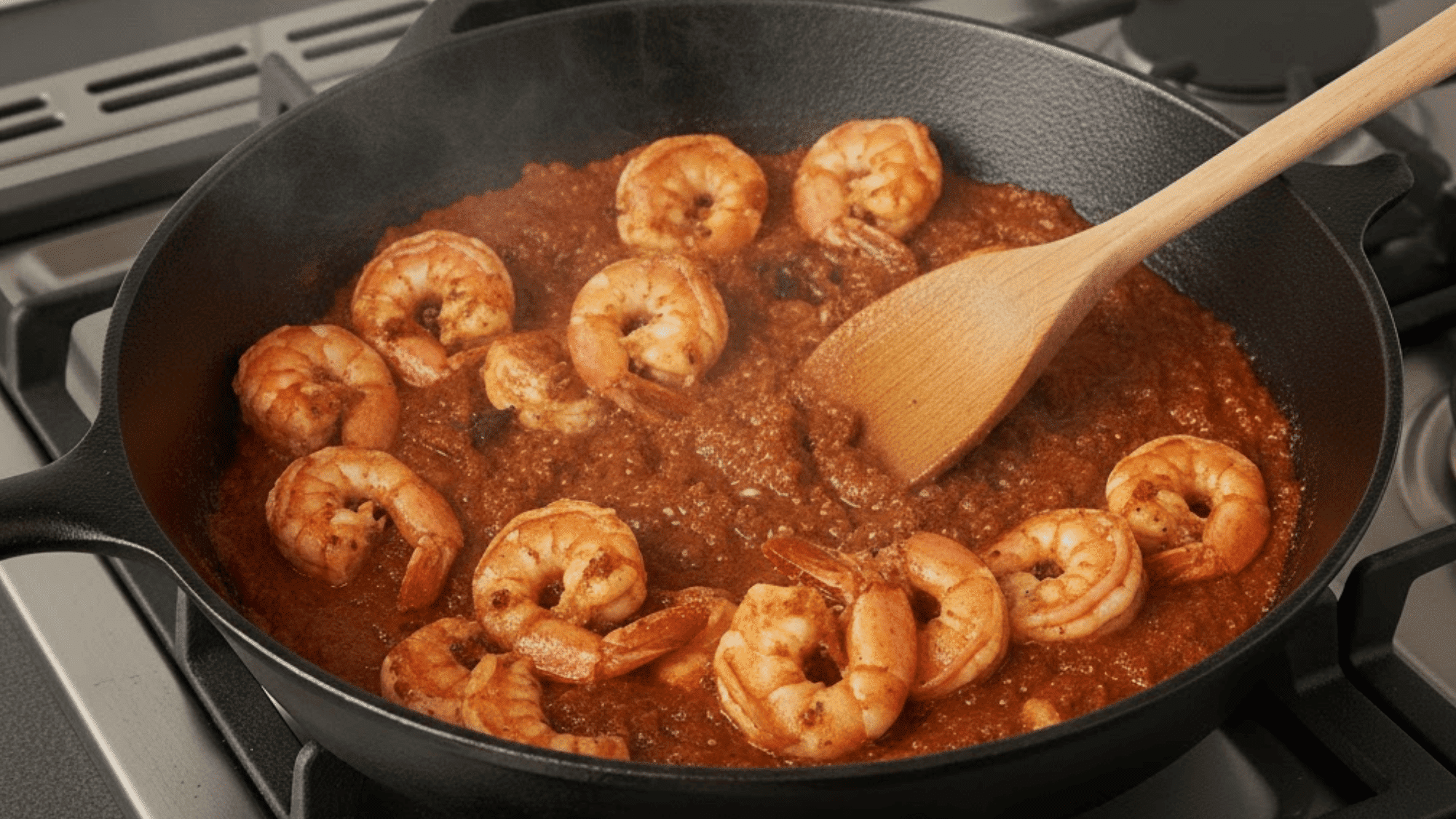 step 5 cook the prawns