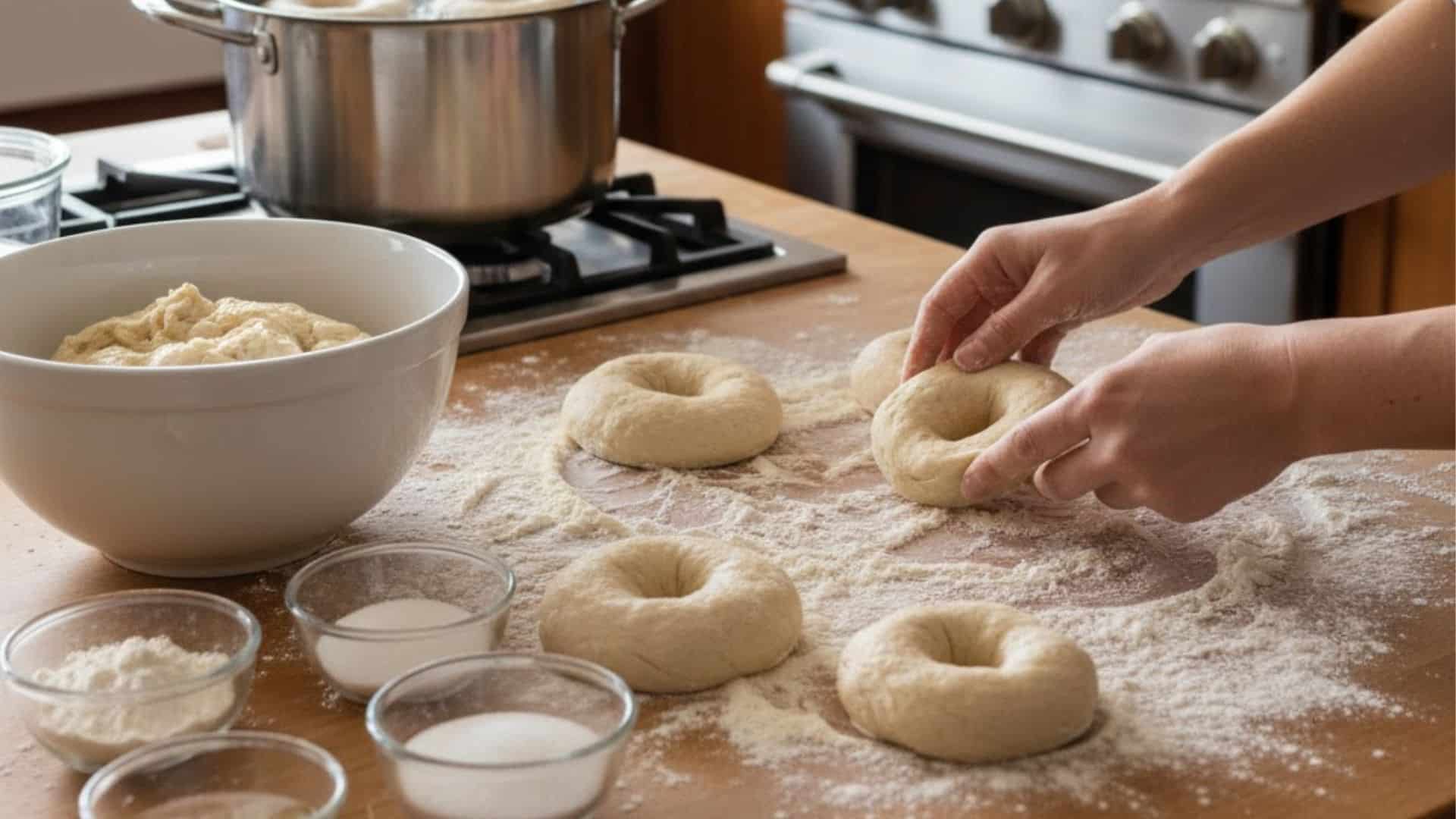 step one make the bagels skip if using store bought
