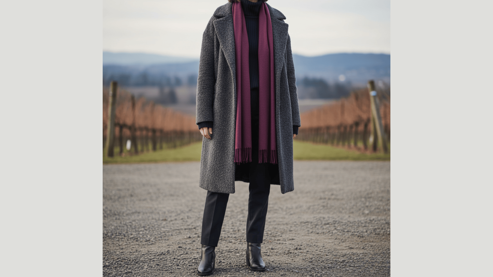 winery women outfit winter idea
