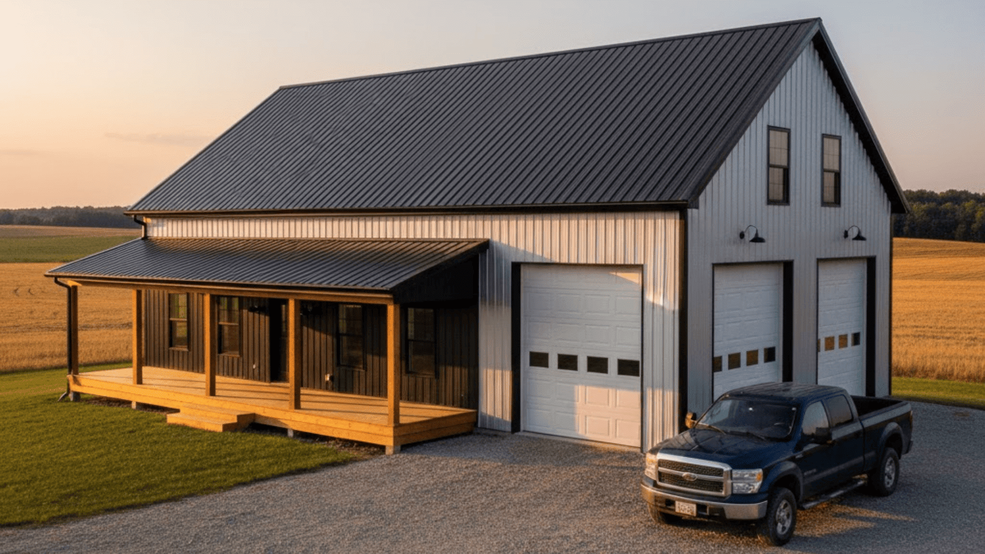 barndominium with attached workshop