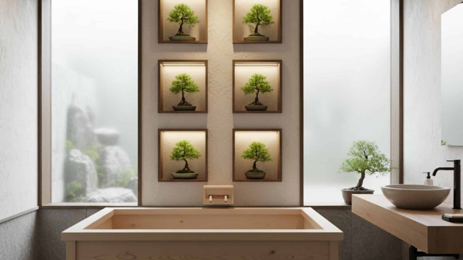 built In niche for plants decor