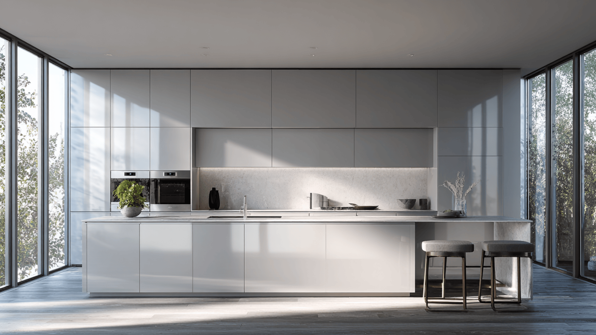 handle less modern cabinets for a seamless look