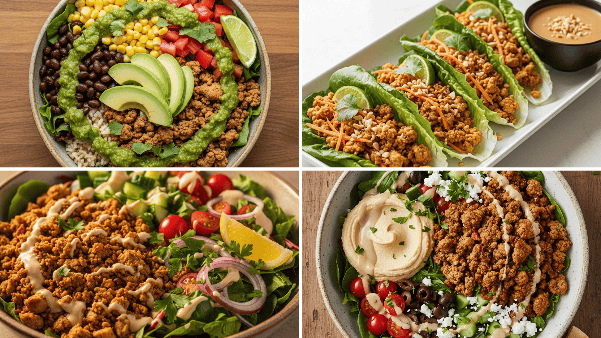 healthy ground turkey bowls wraps meal prep ideas