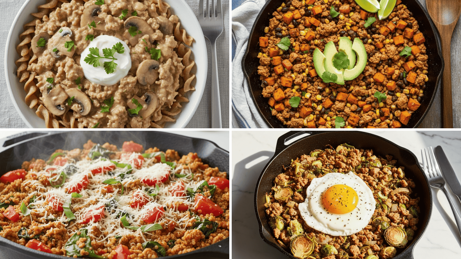 healthy ground turkey skillet one pan meals
