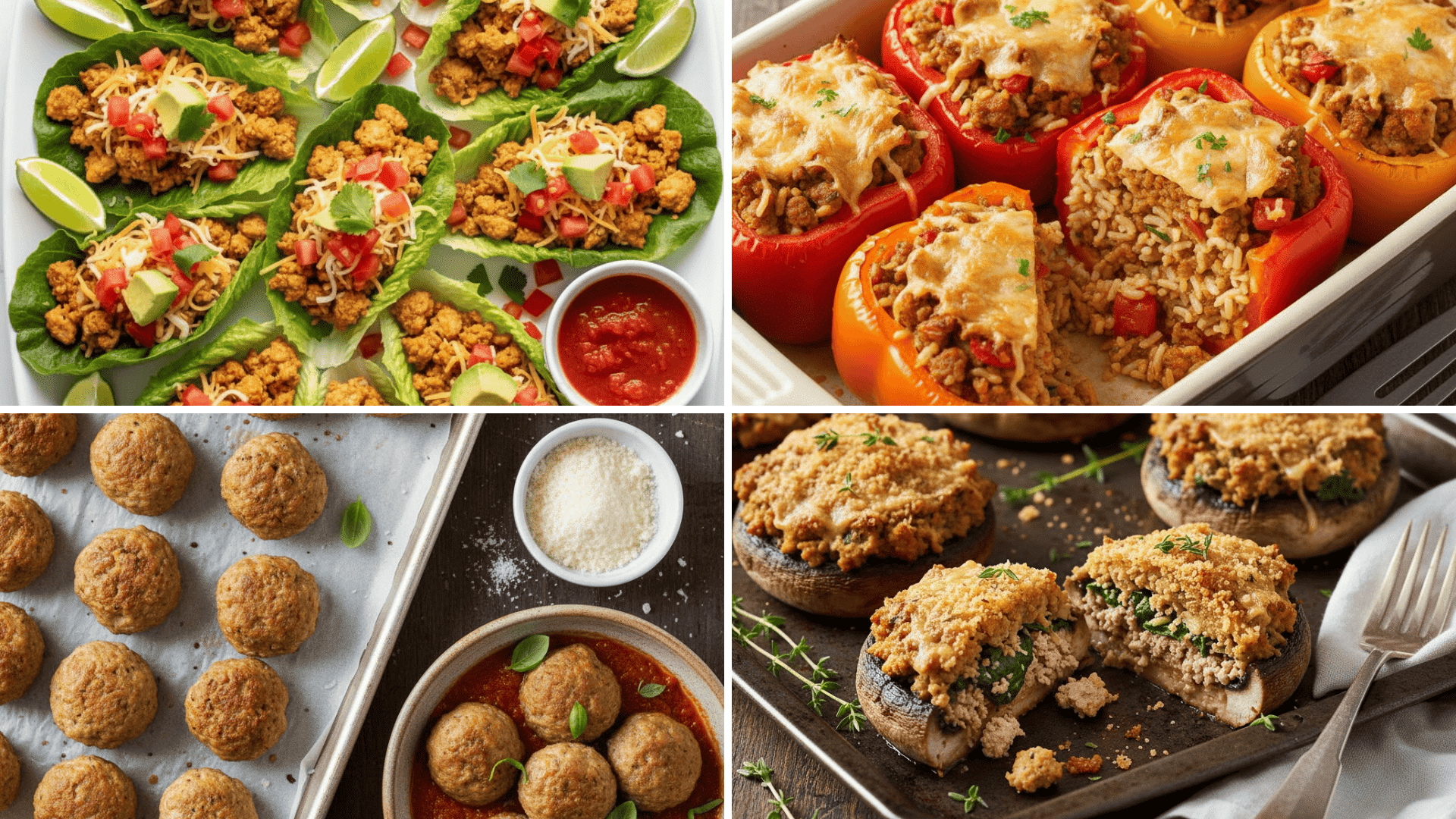 healthy ground turkey tacos stuffed vegetables finger foods