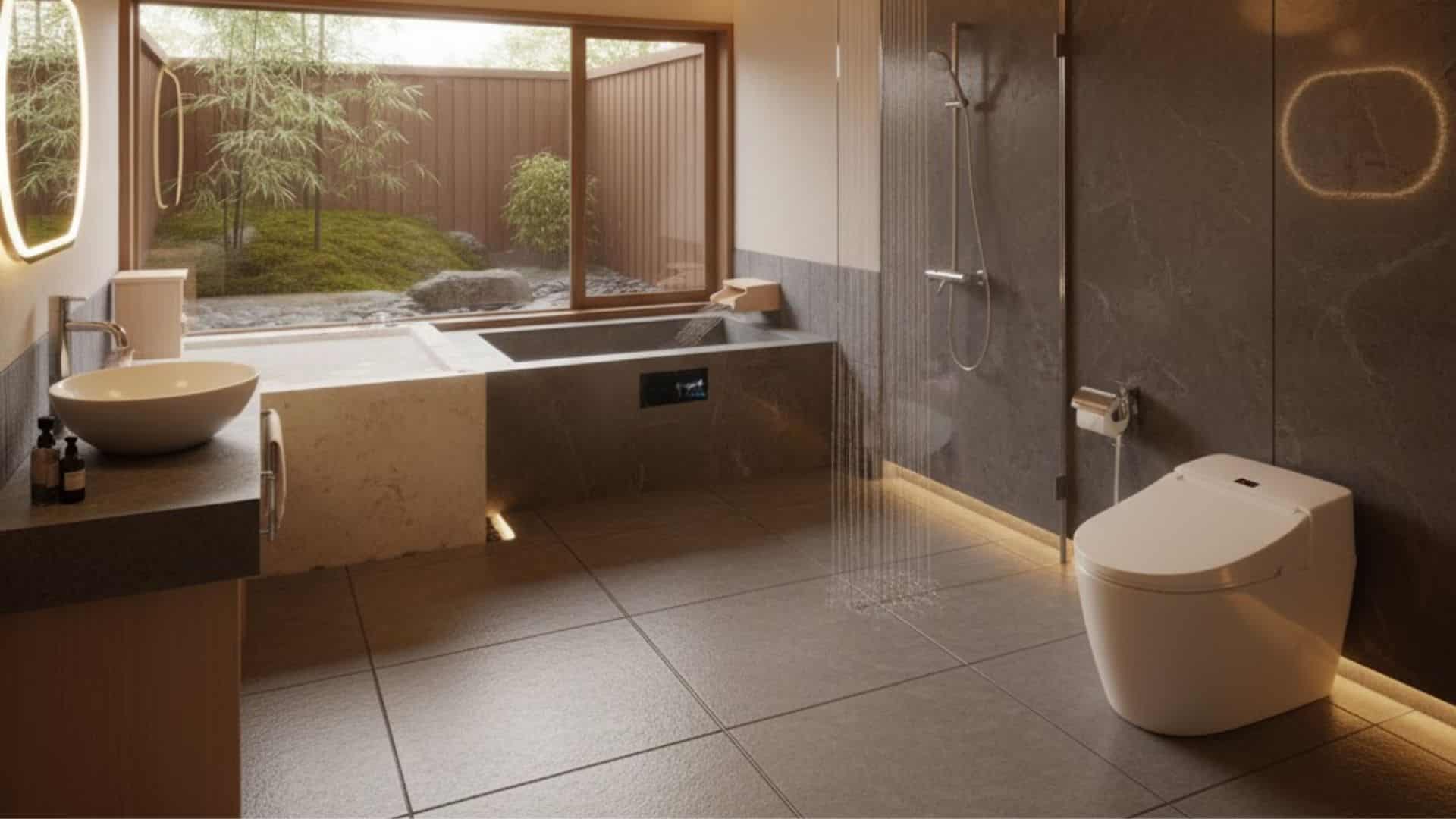 high tech japanese smart bathroom
