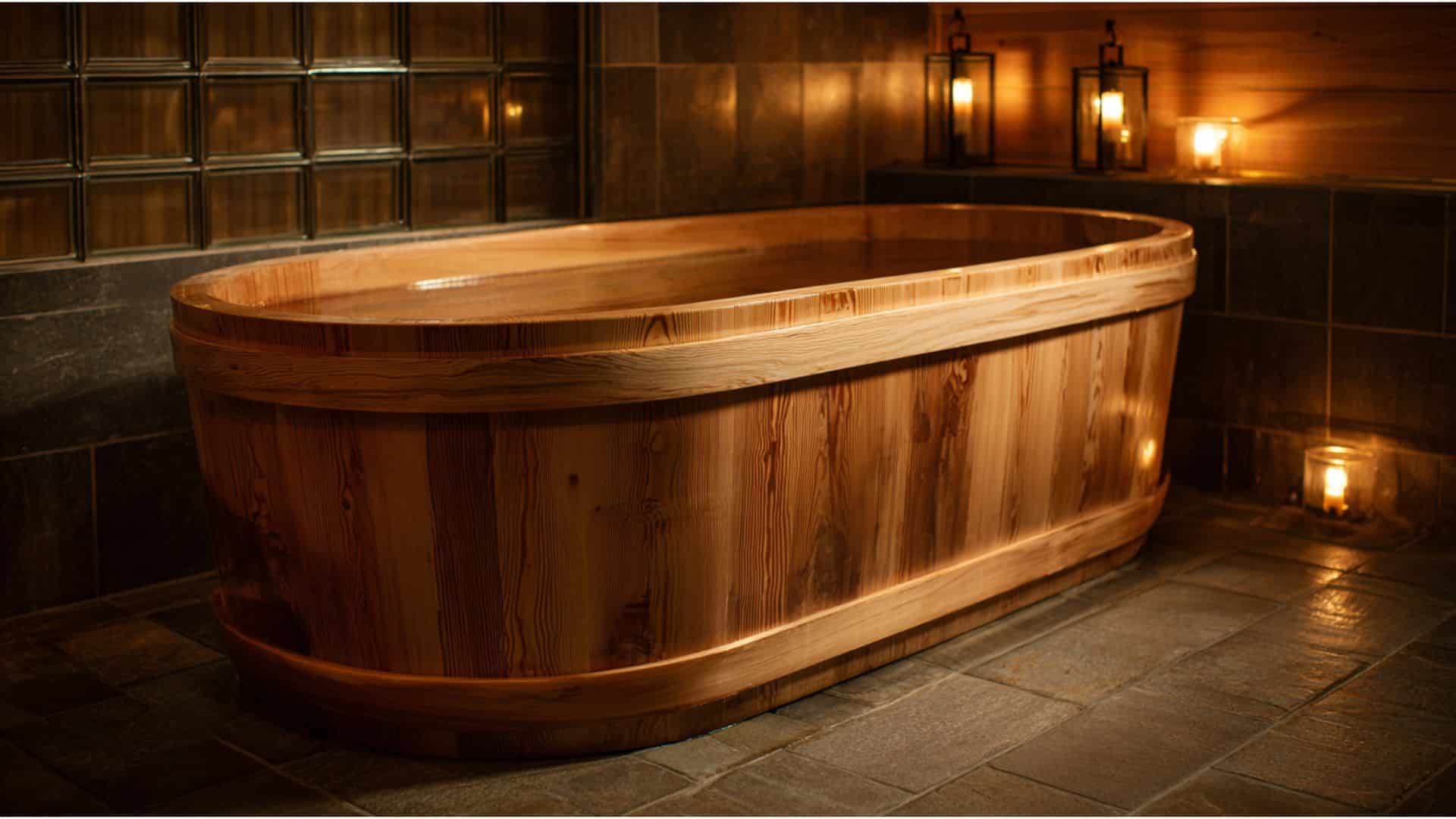 hinoki wood soaking tub ofuro