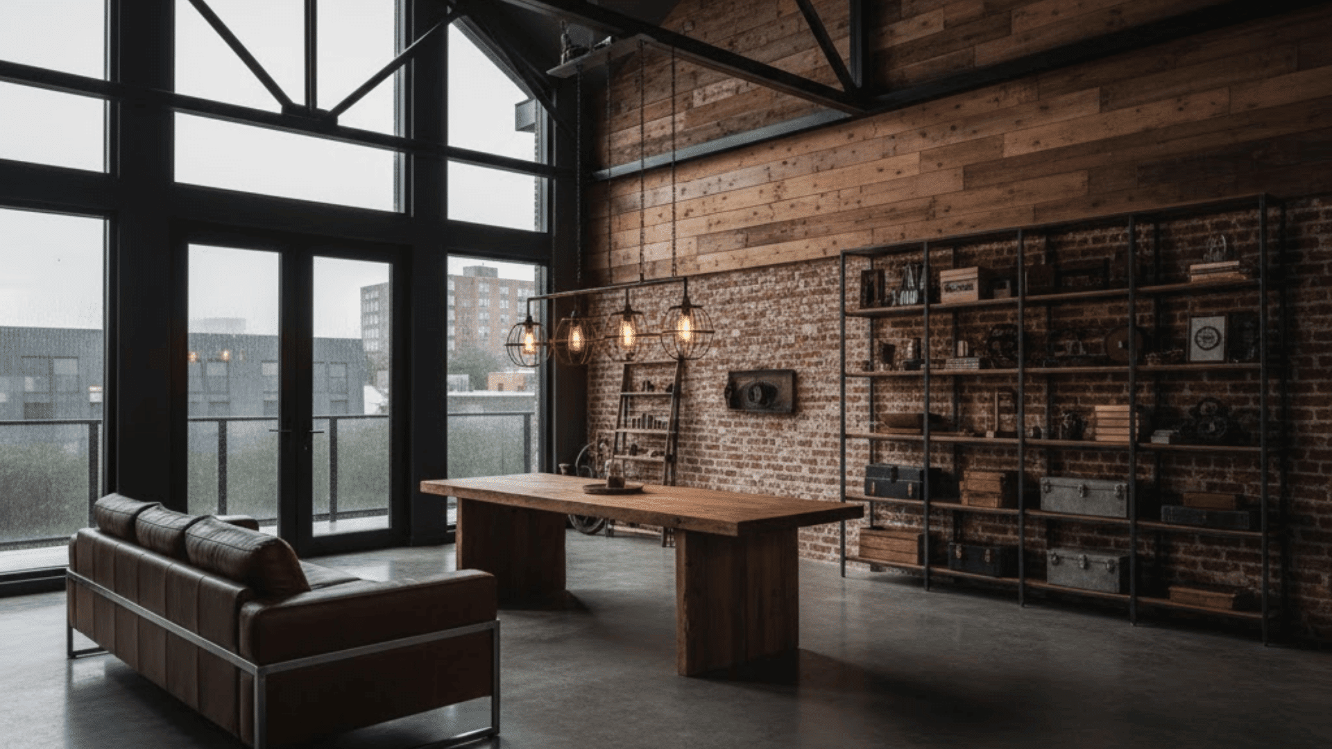 industrial rustic style barn house