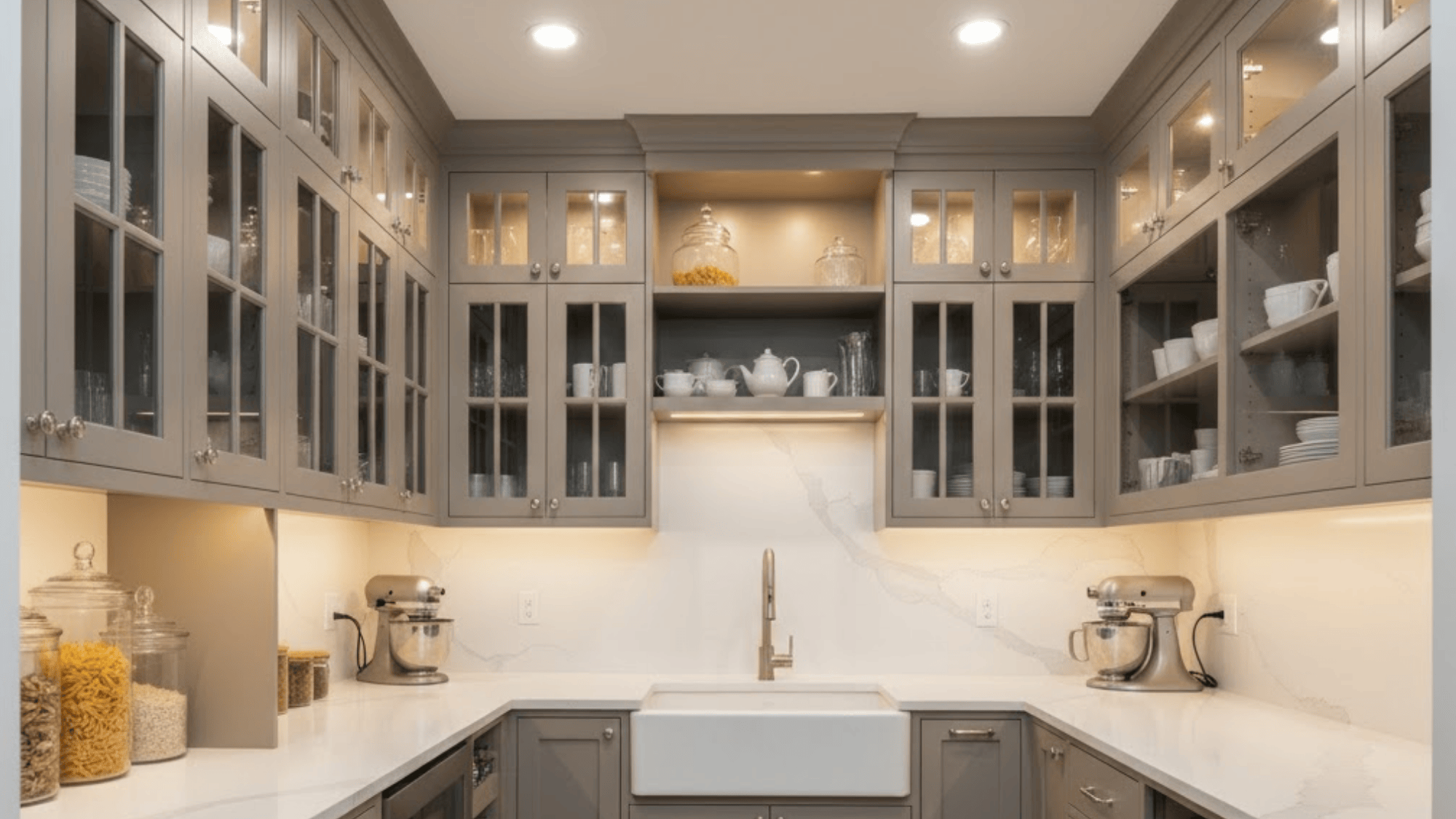 luxury kitchen with oversized butler s pantry