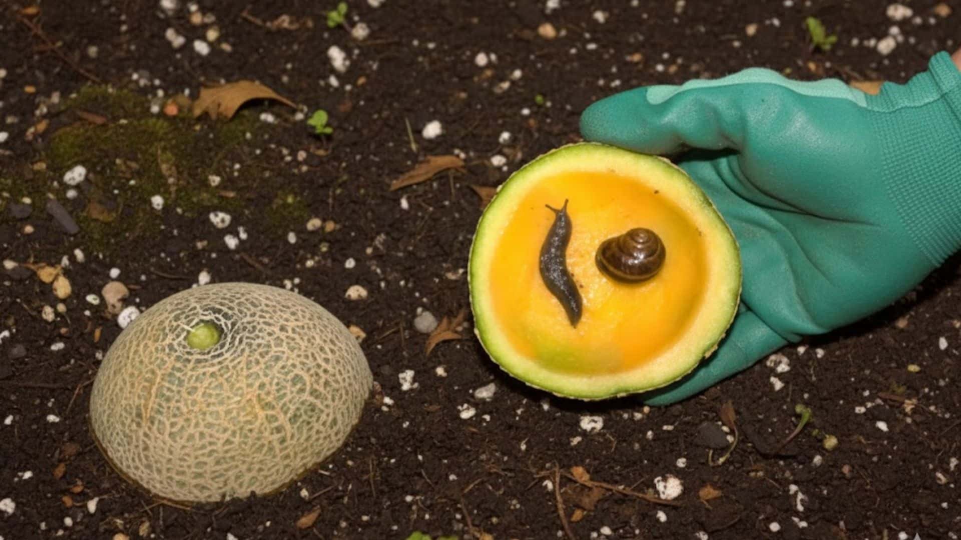 melon or citrus rind slug trapping