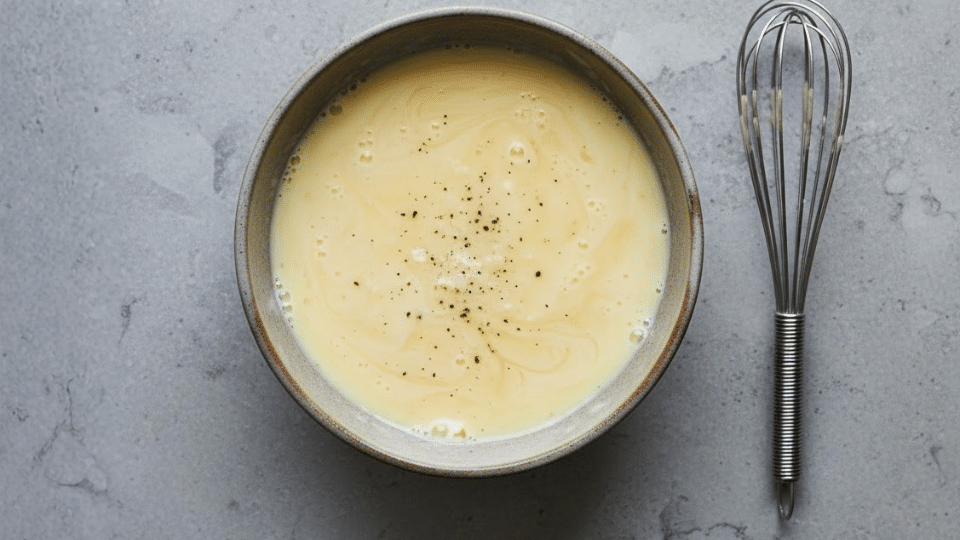 prepare the egg mixture for smoked salmon and scrambled eggs