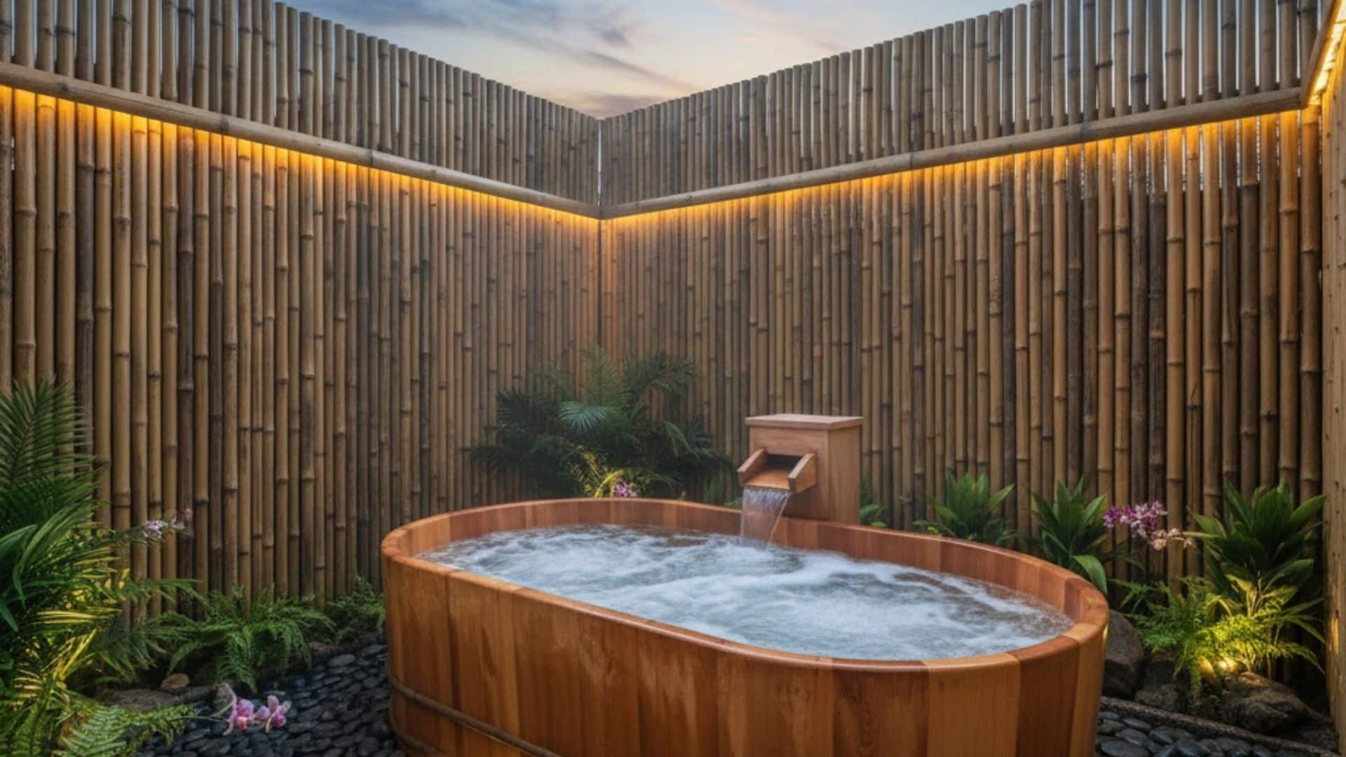 rain shower with waterfall feature