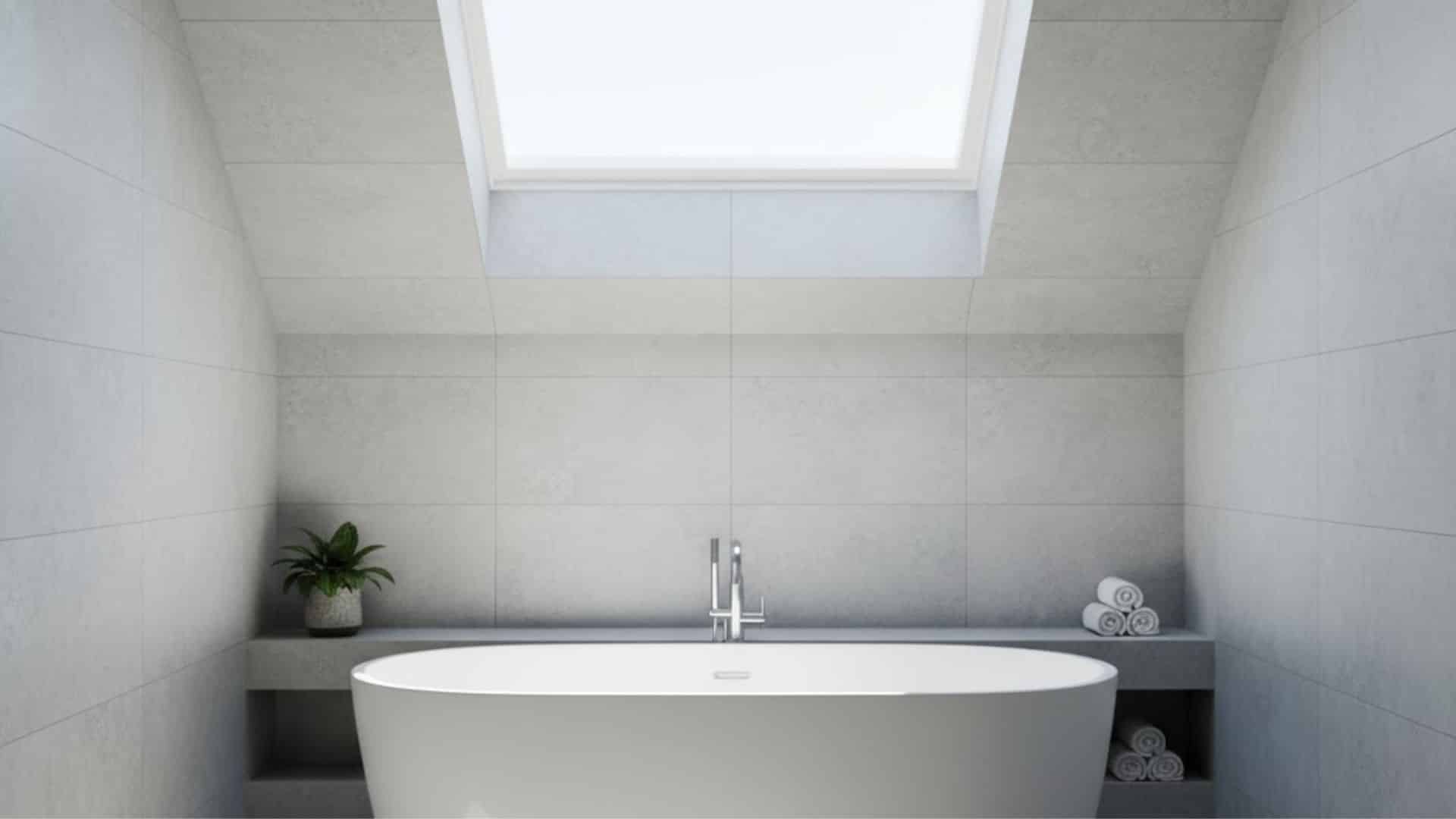 skylight above the soaking tub