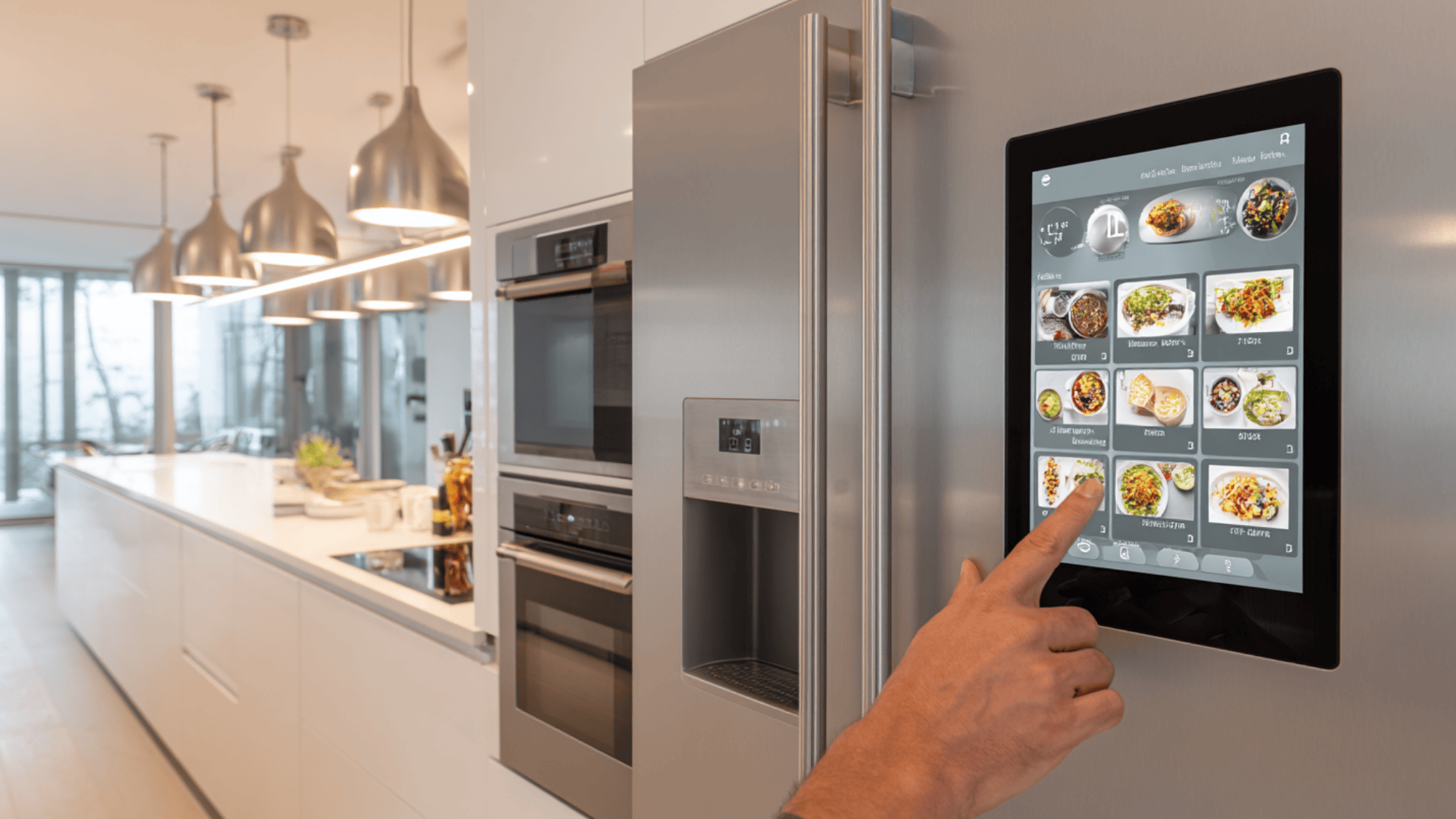 smart kitchen with touchscreen integrated appliances