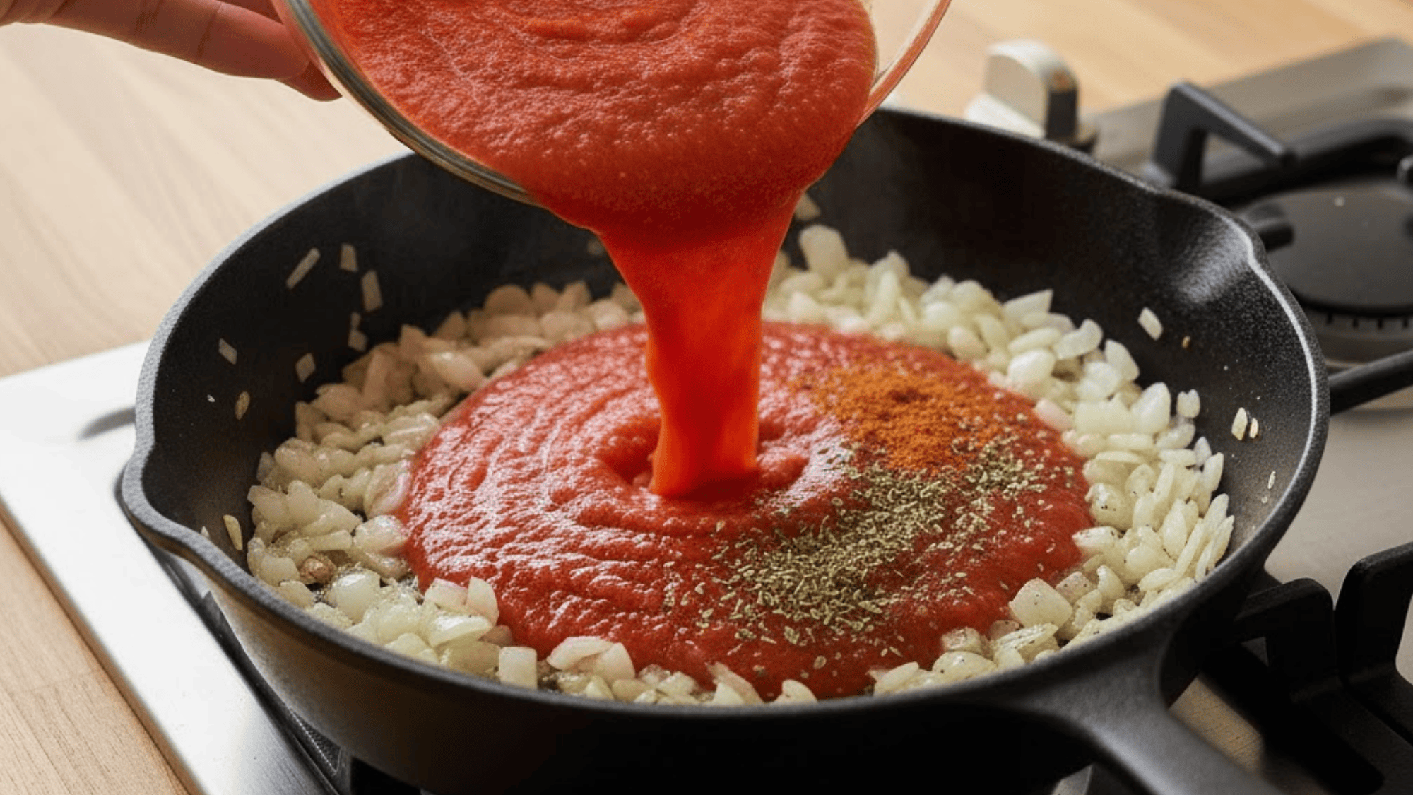 step 3 add tomatoes and thicken