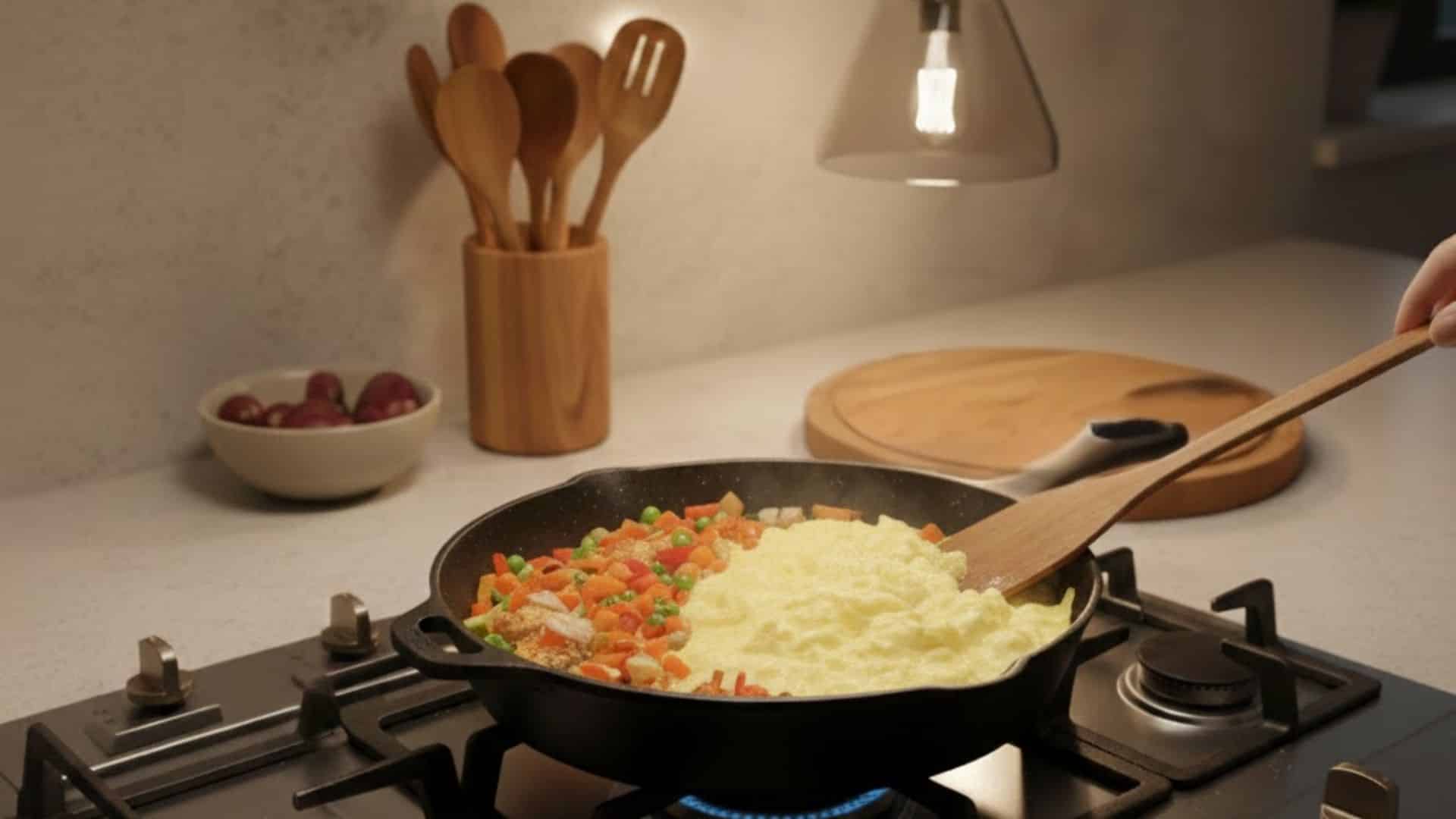 step 3 scramble the eggs