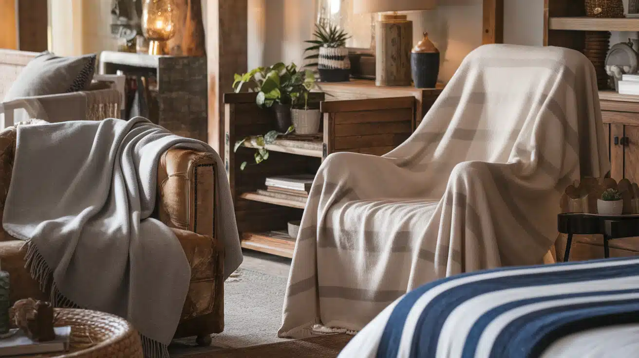 blanket drapped