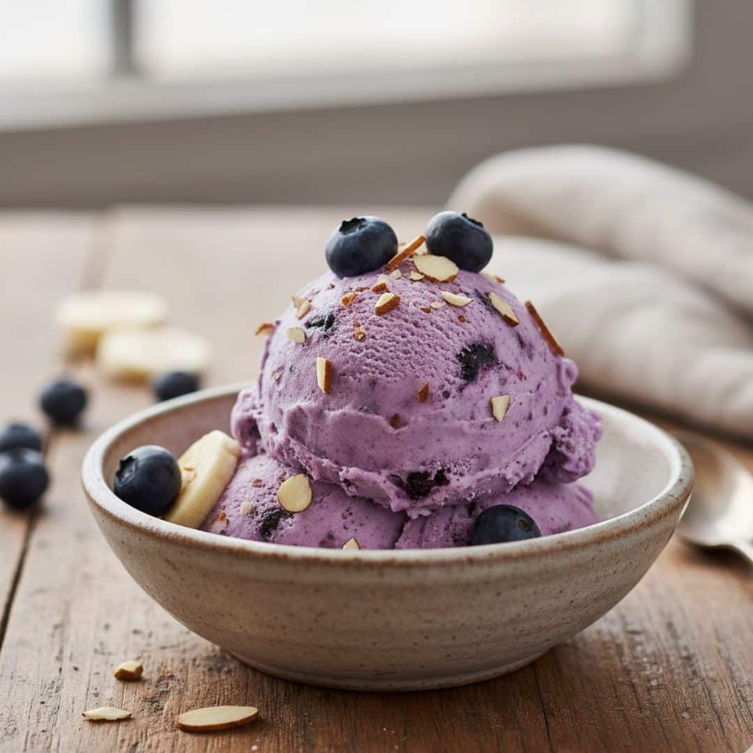 blueberry almond protein ice cream