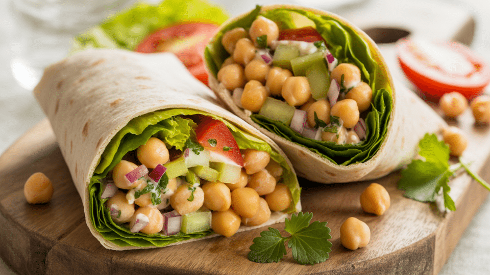 chickpea salad wrap