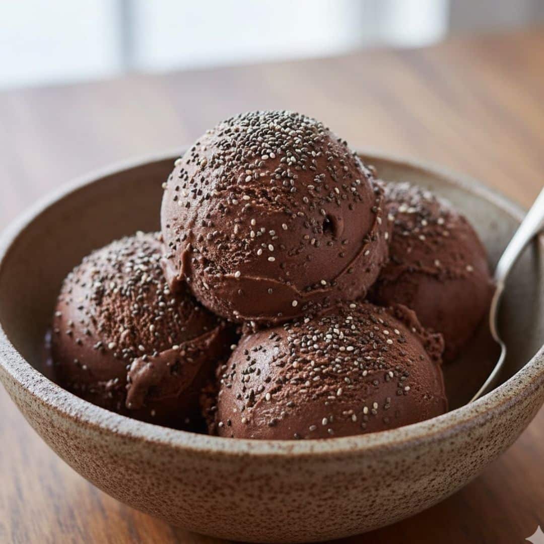 chocolate chia seed ice cream