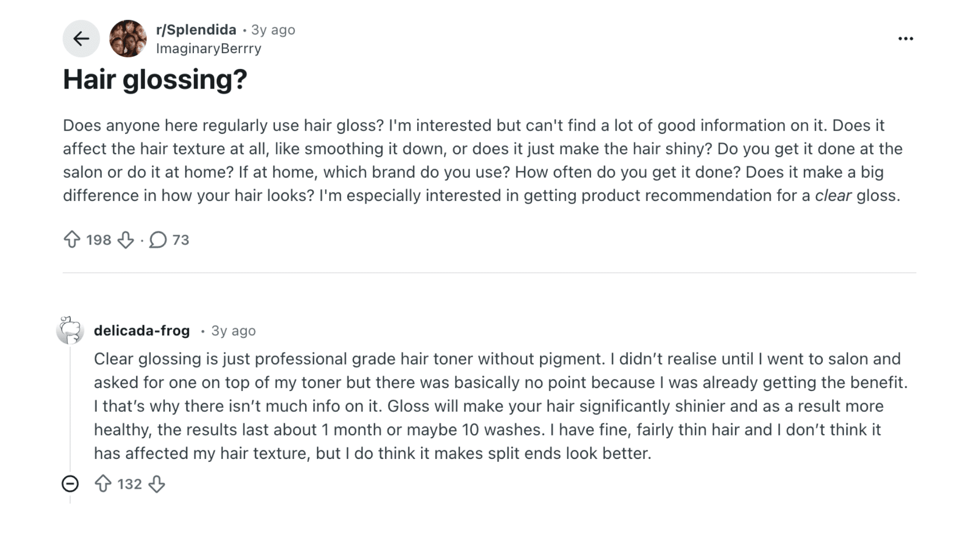Community Feedback: Hair Gloss Lasting Power