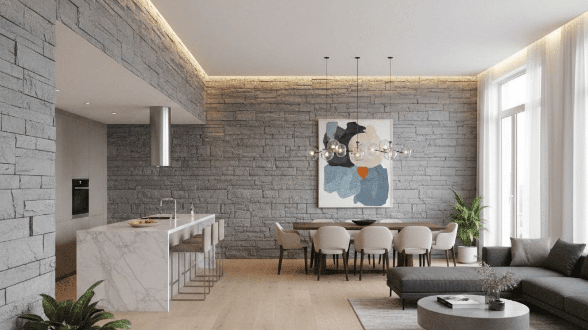 continuous accent wall