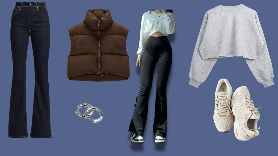 cropped hoodie and trainers for athleisure vibes
