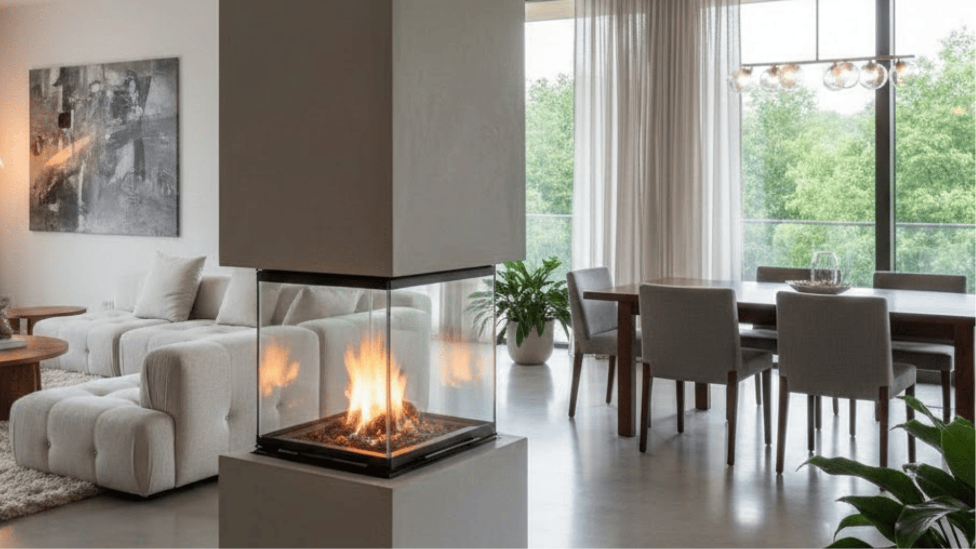 double sided fireplace divider