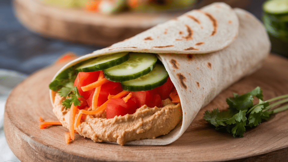 hummus veggie wrap
