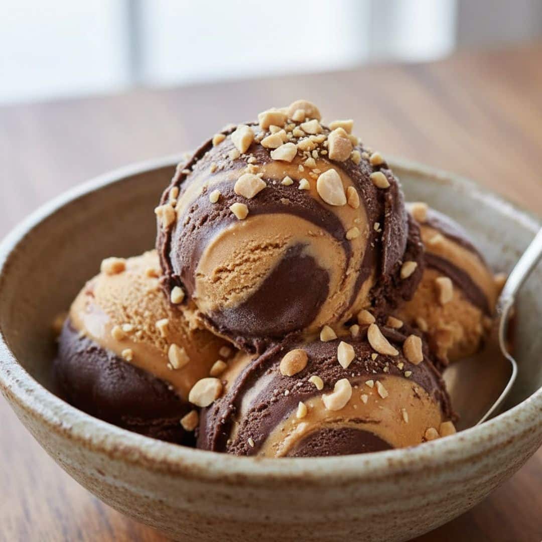 low carb chocolate peanut butter swirl