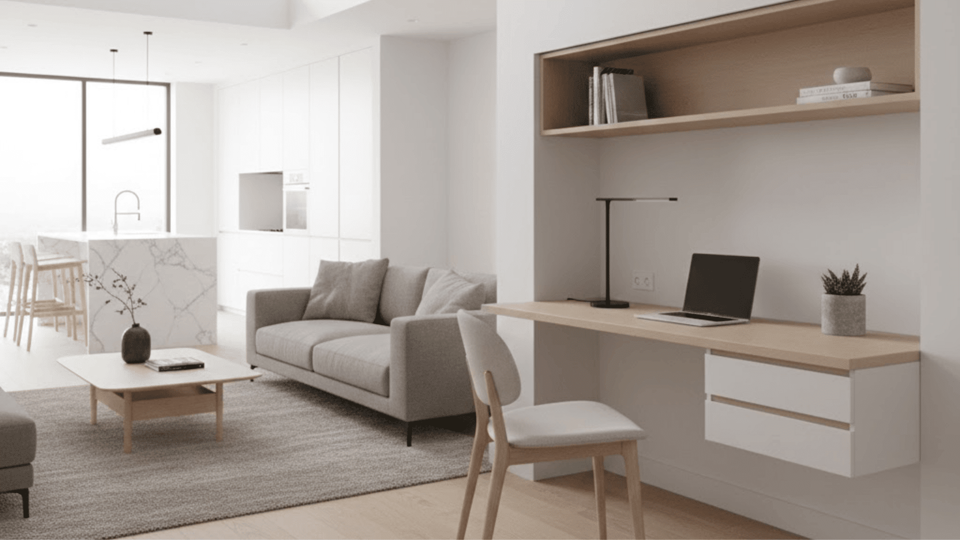 open plan With work nook