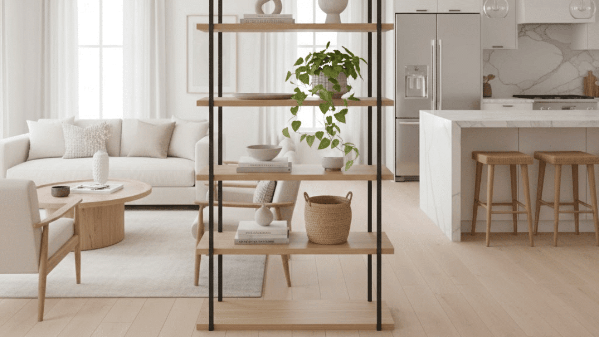 open shelving divider