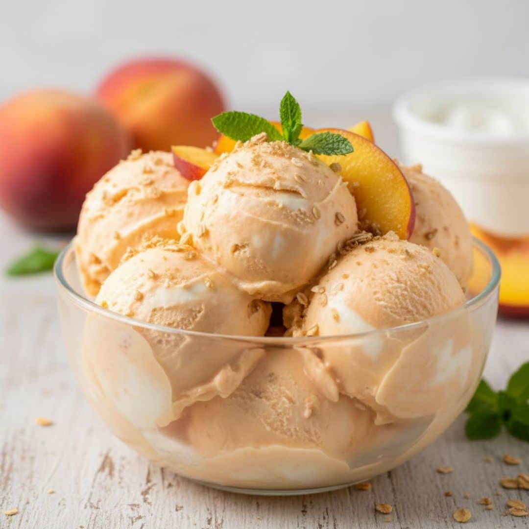 peach yogurt protein ice cream