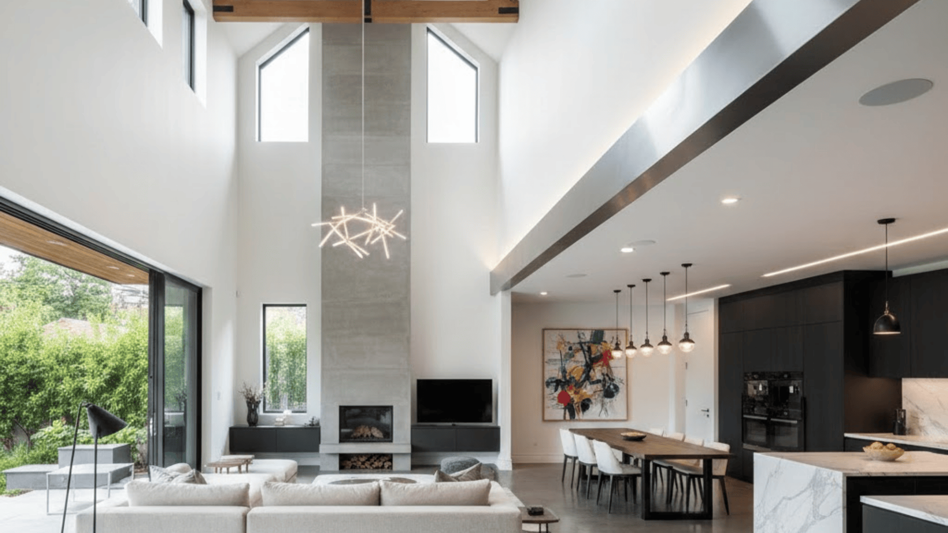 raised ceiling living area