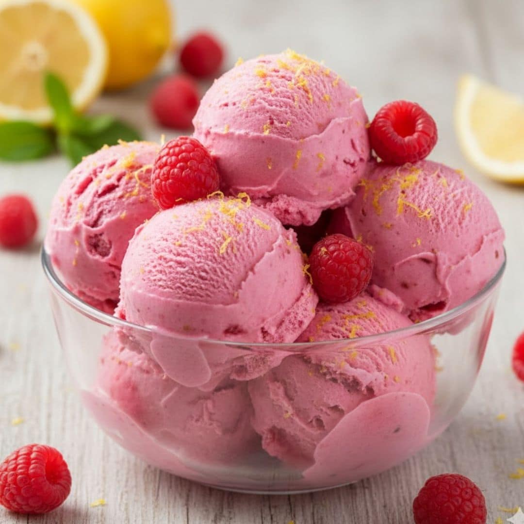 raspberry lemon protein ice cream