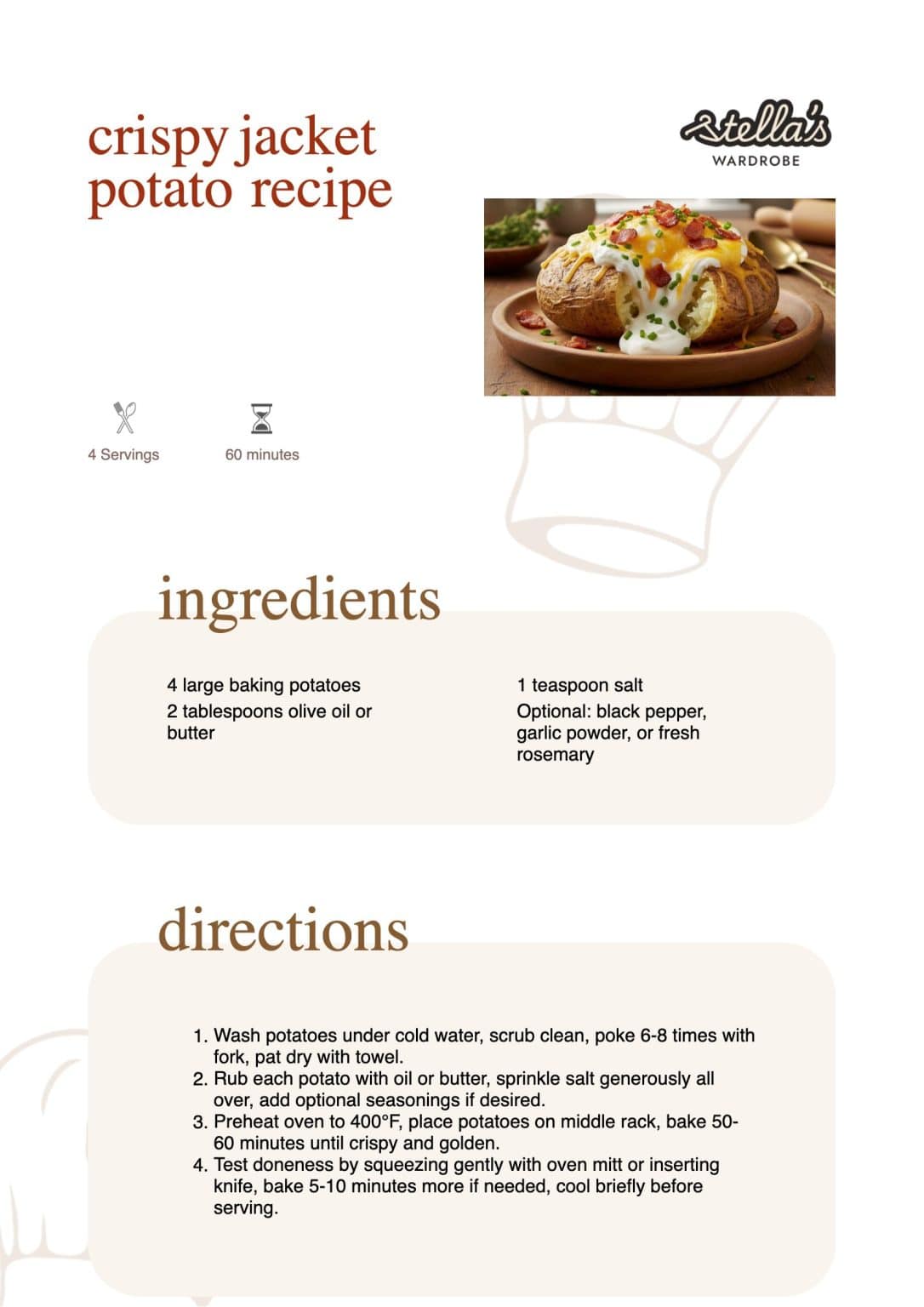 Recipe Riding Jacket Crispy Jacket Potato: The Foolproof Recipe - Stellas wardrobe