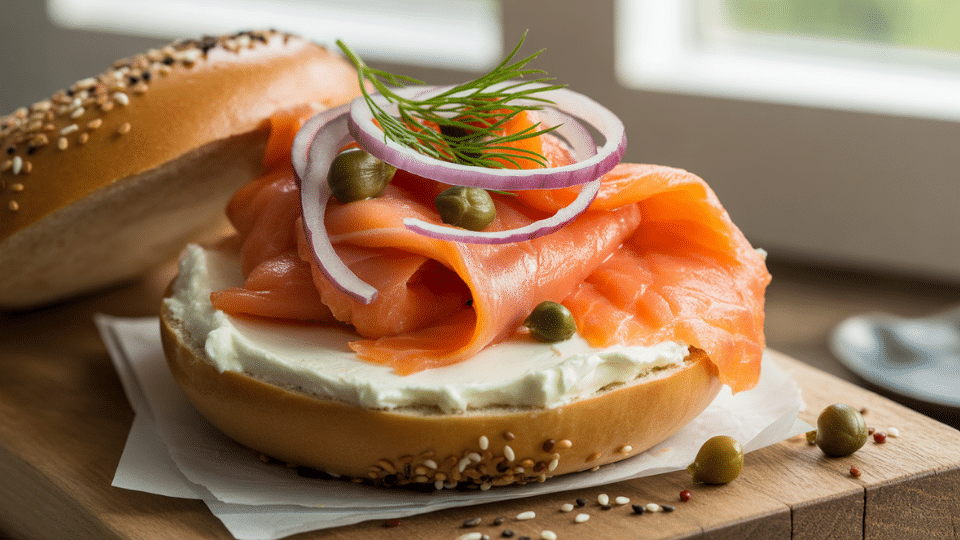smoked salmon bagel