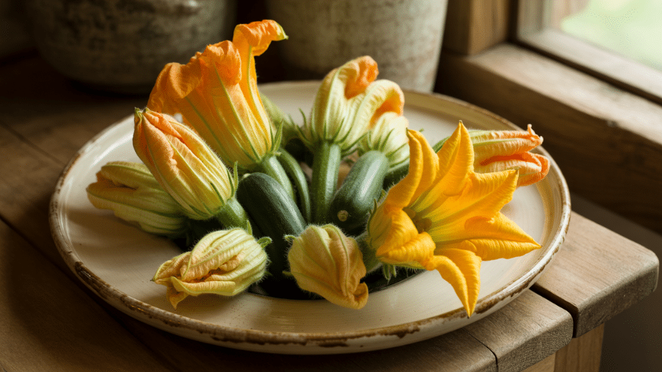 squash and pumpkin blossoms