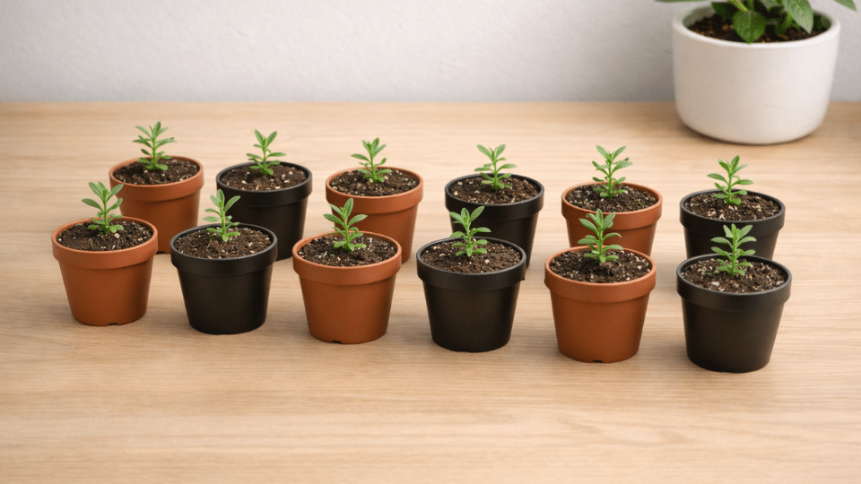 step pot up seedlings