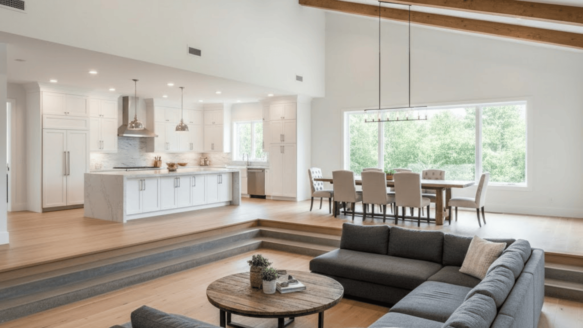 sunken living room zone