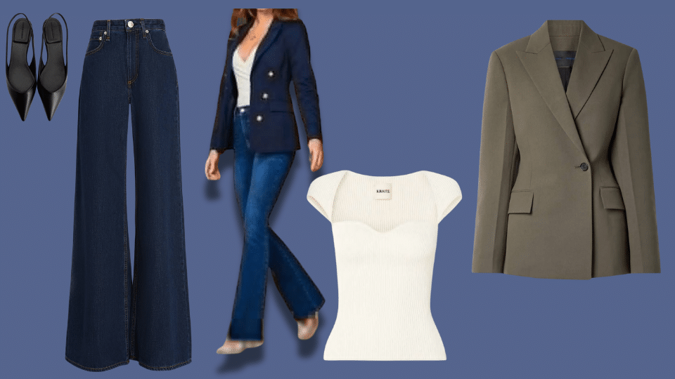 tailored blazer and fitted top for polished office style